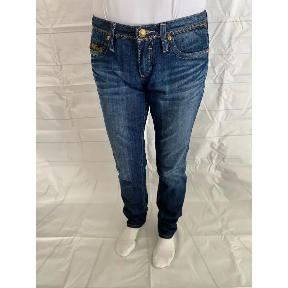 ReRock by Express Womens Size 29 Mid Rise Skinny Medium Wash Blue Denim Jeans# - Picture 1 of 9